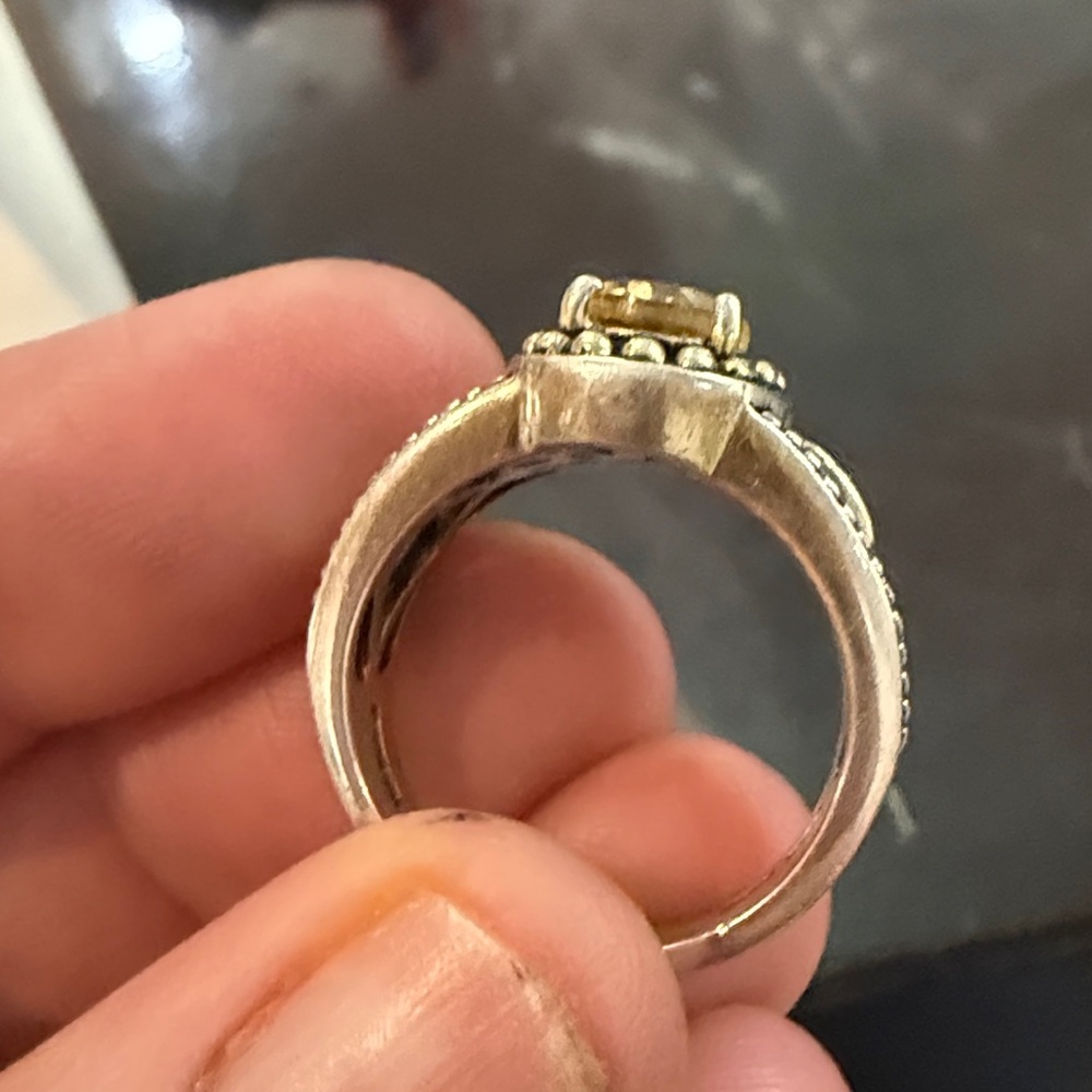 Sterling Silver Citrine Statement Ring - Size 7 - image 4